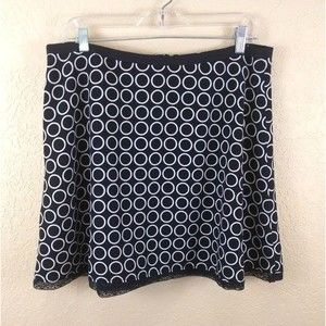 The Limited Skirt Size 12 Black Knee Length Large A Line Geometric Print Large